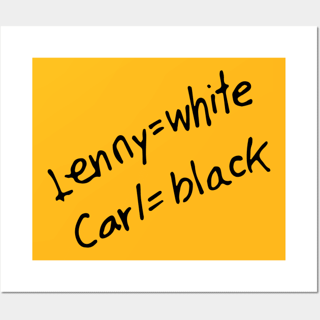 Lenny = White, Carl = Black (Homer, Tattoo) Wall Art by fandemonium